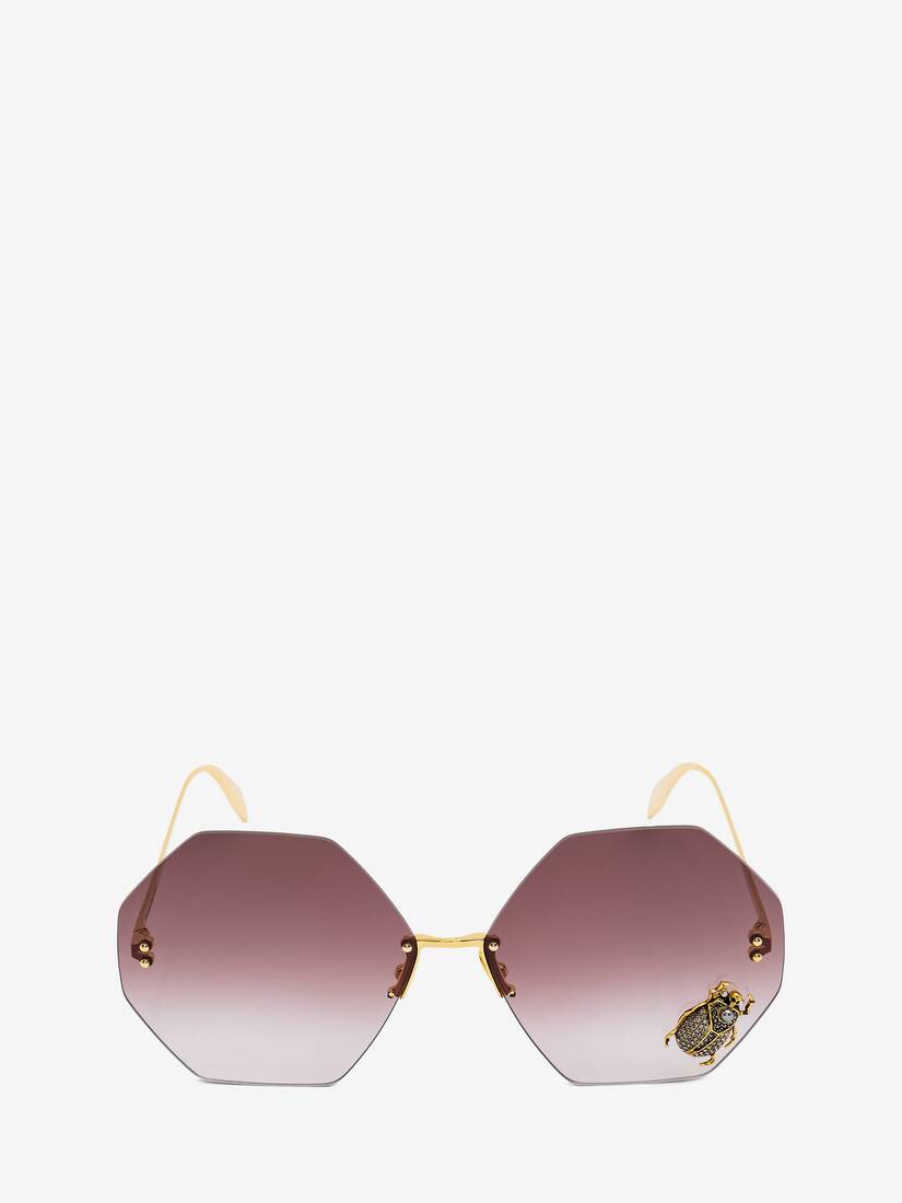 Gafas De Sol Alexander McQueen Beetle Jeweled Mujer - Dorados/Marrom - Mexico 326-JUTEKP